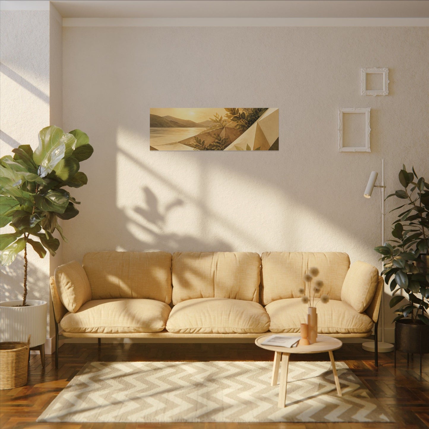 Golden Hour Paper Fold Canvas Art - Japandi Ma
