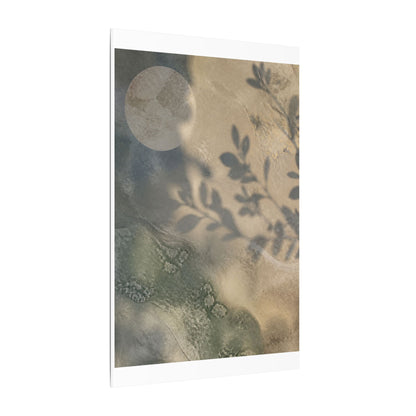 Japandi Shadow Play in Moonlight | Texture Canvas Art