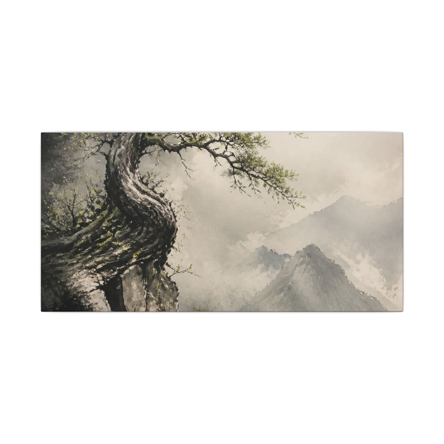 Spring Pine Tree Watercolor Canvas Art | Warm Decor