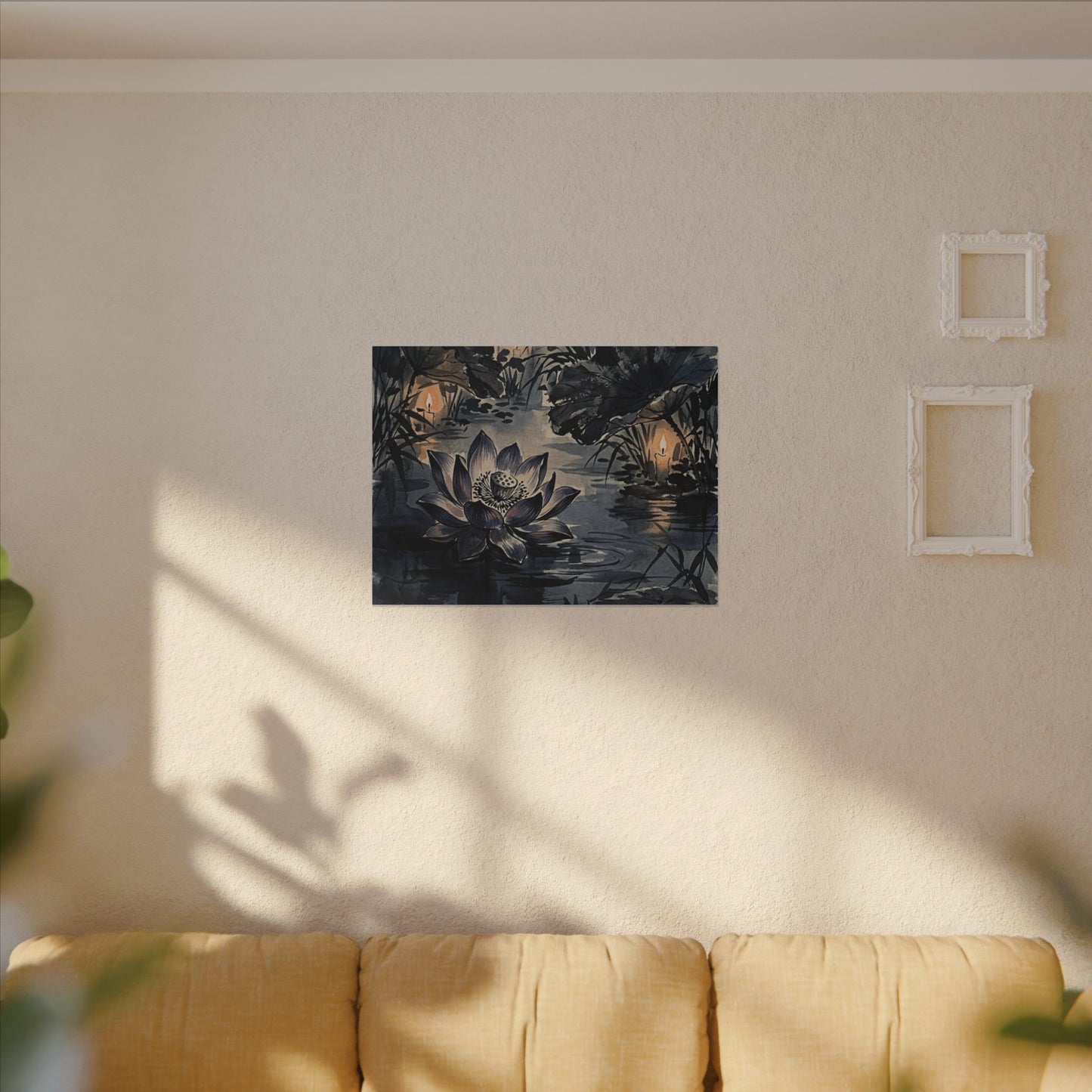 Fukinsei Lotus Flower Canvas Art - Zen Sumi E