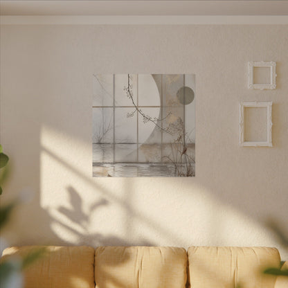 Winter Shoji Screen Japanese Pattern Canvas Art | Elegant Decor