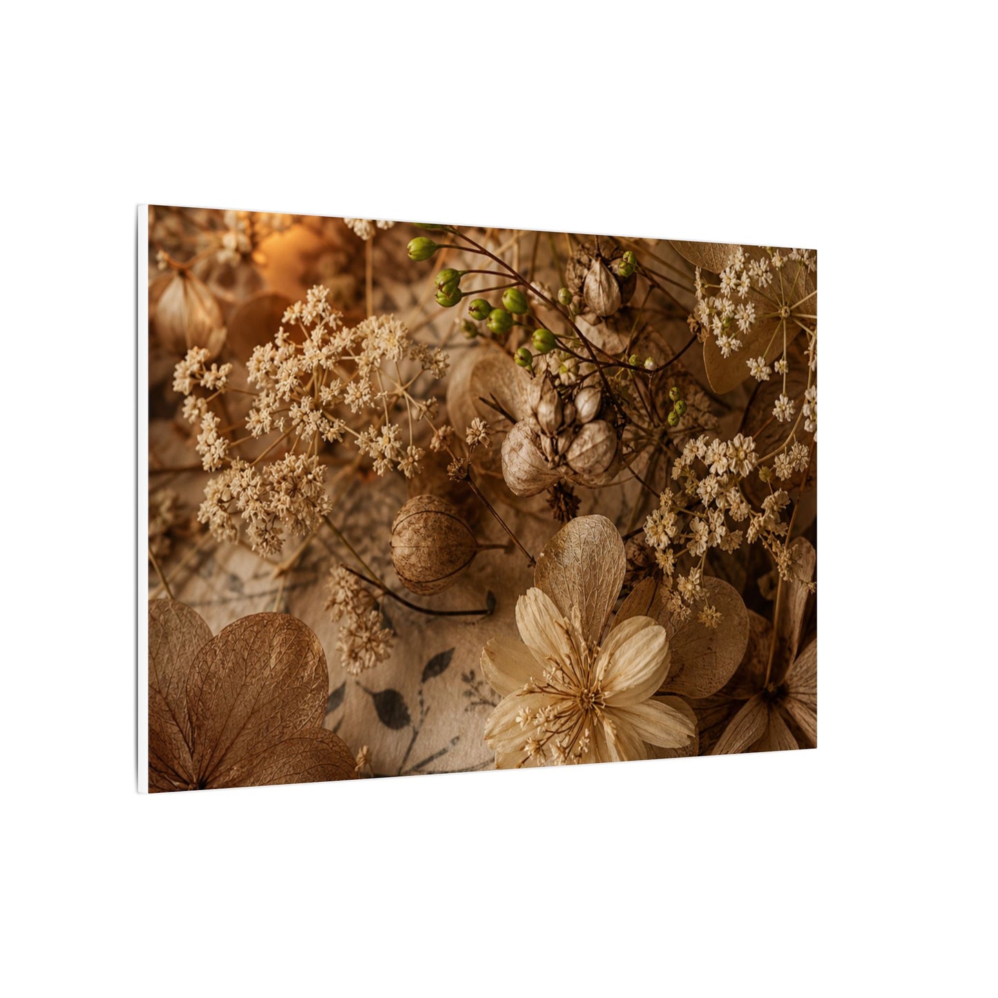 Spring Dried Flowers Japanese Pattern Canvas Art | Earthy Decor