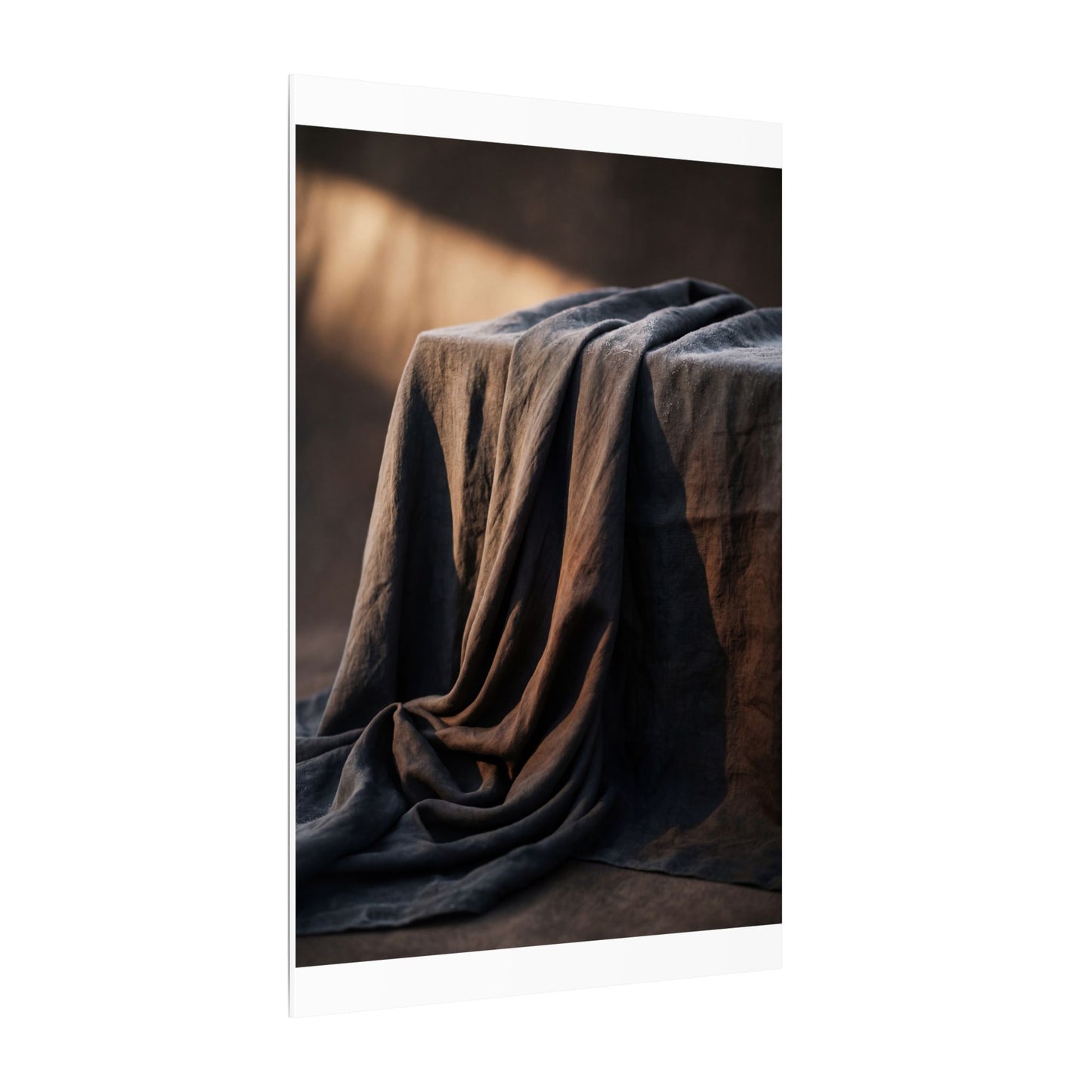 Silk Drape Canvas Art | Winter Dark Japandi Shadow Zen Art