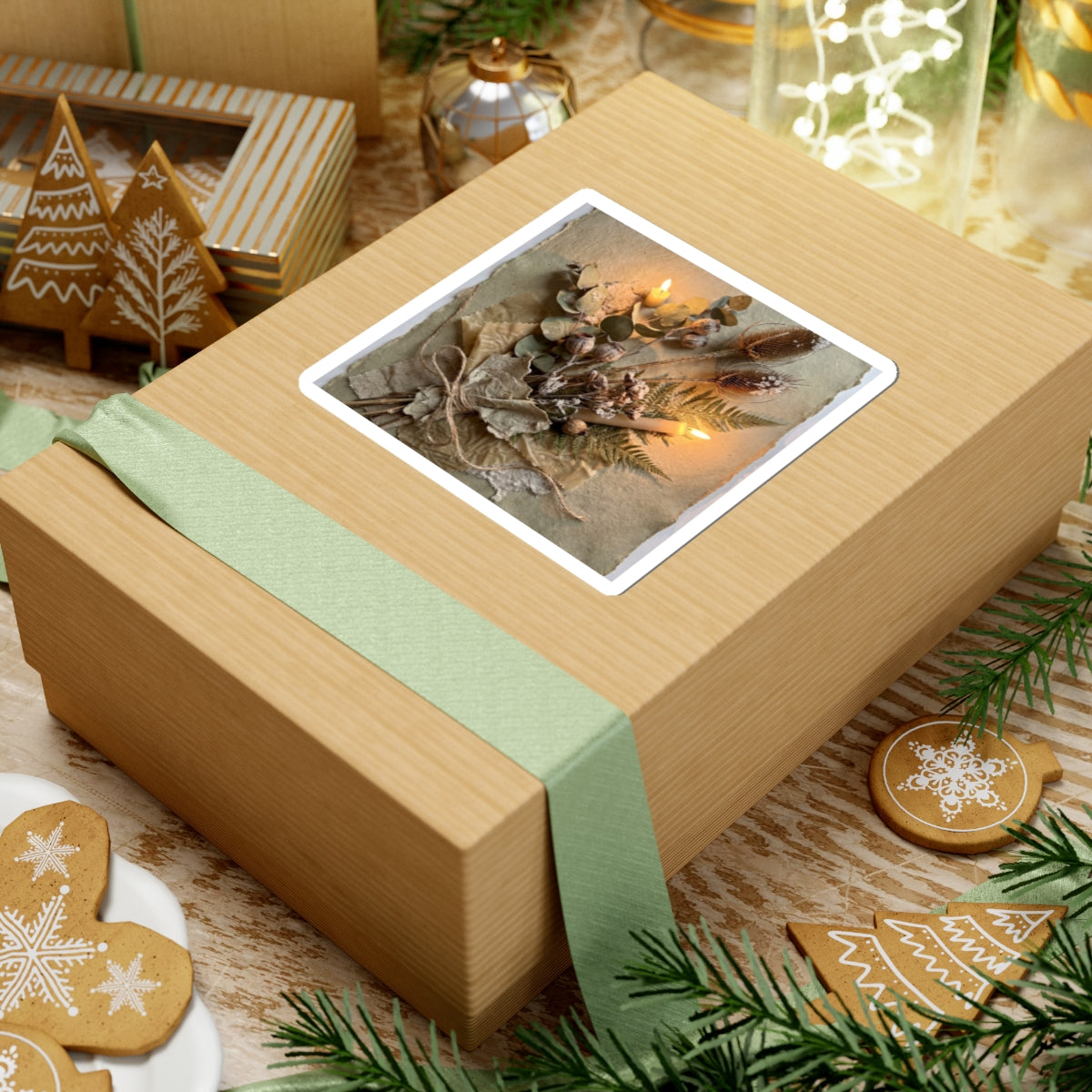 Dried Flowers Winter Sticker | Japandi Earthy Design