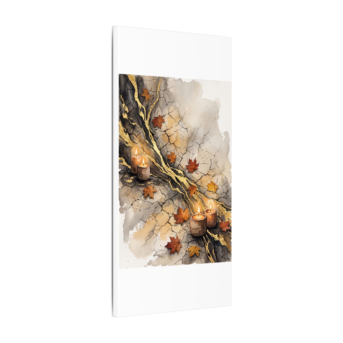 Cracked Earth Autumn Canvas Art | Japandi Warm Design