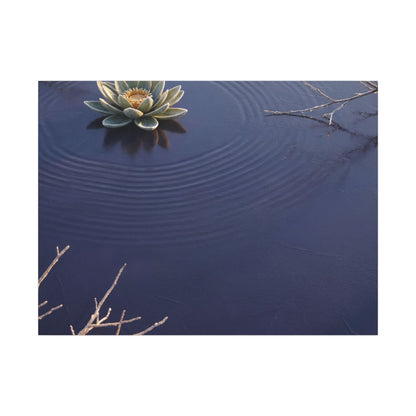 Lotus Flower Canvas Art | Winter Zen Karesansui Art