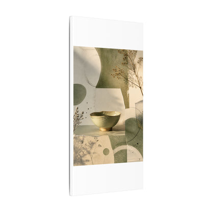 Warm Ceramic Bowl Canvas Art - Minimal Line Japandi