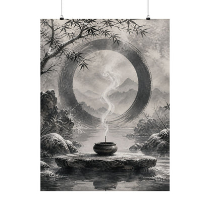 Dappled Incense Smoke Wall Art Print - Zen Seijaku