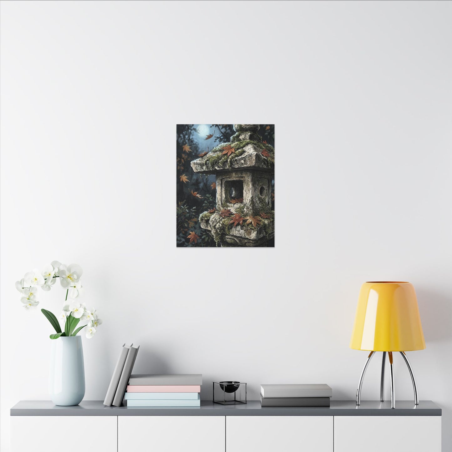 Shibui Stone Lantern Canvas Art - Japandi Minimal Line