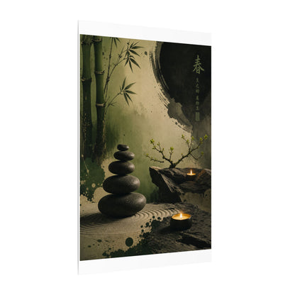 River Stones Spring Canvas Art | Zen Contemplative Design