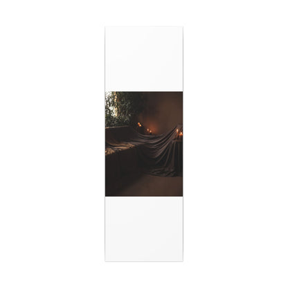 Candlelight Silk Drape Canvas Art - Dark Japandi Ma