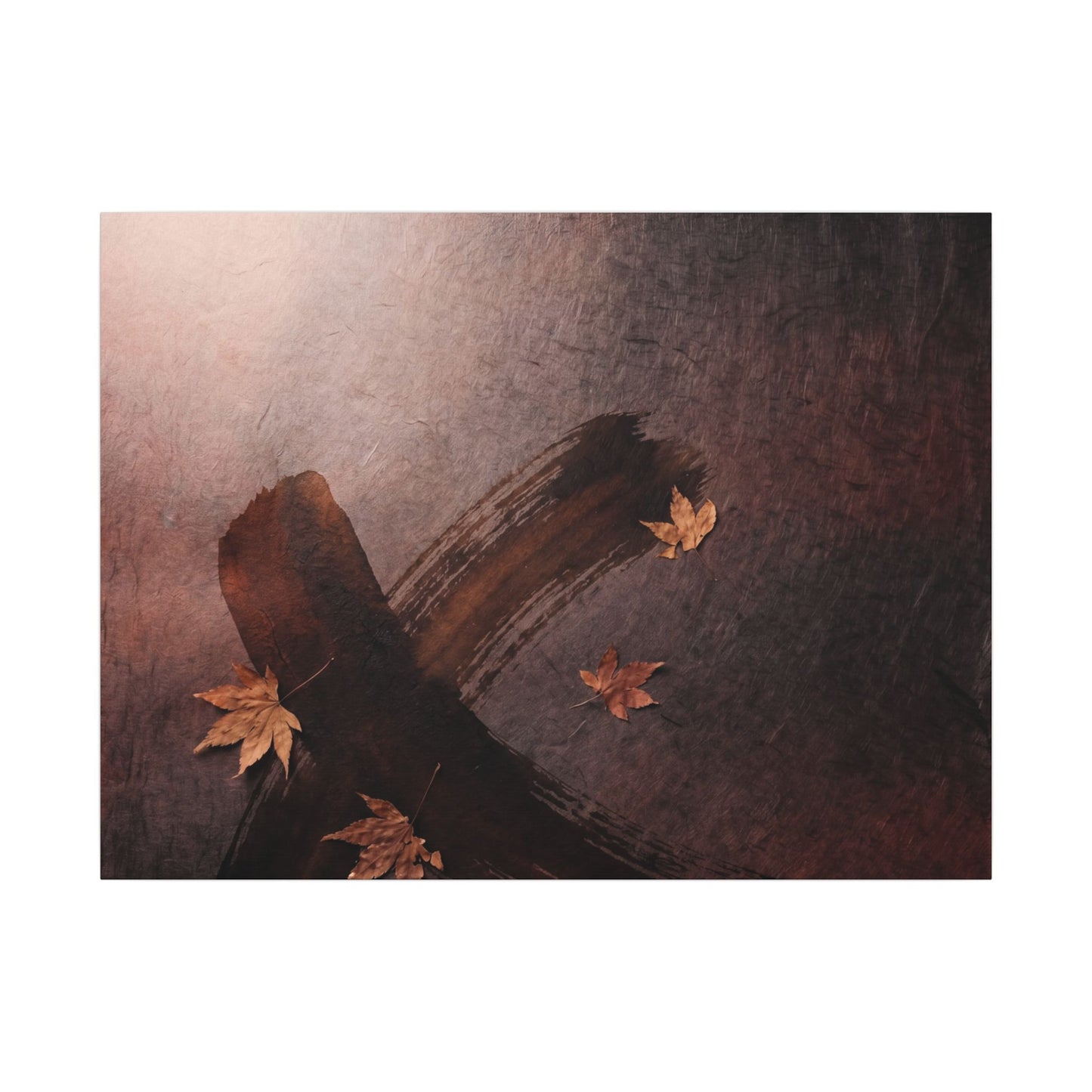 Moody Ink Brushstroke Canvas Art - Moody Minimal Dark Japandi Art Print