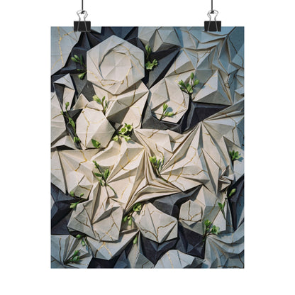 Paper Fold Gold Vein Wall Art Print | Resilient Kintsugi Art Art Print