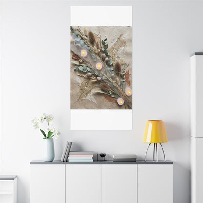 Candlelight Dried Flowers Canvas Art - Japandi Kanso