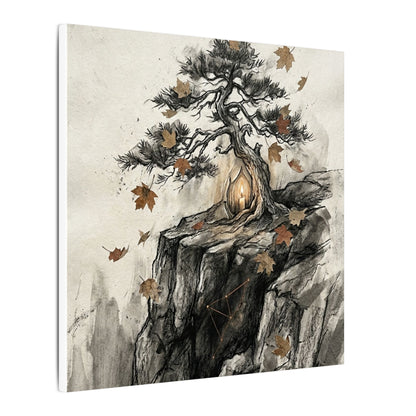 Pine Tree Autumn Canvas Art | Japandi Earthy Design