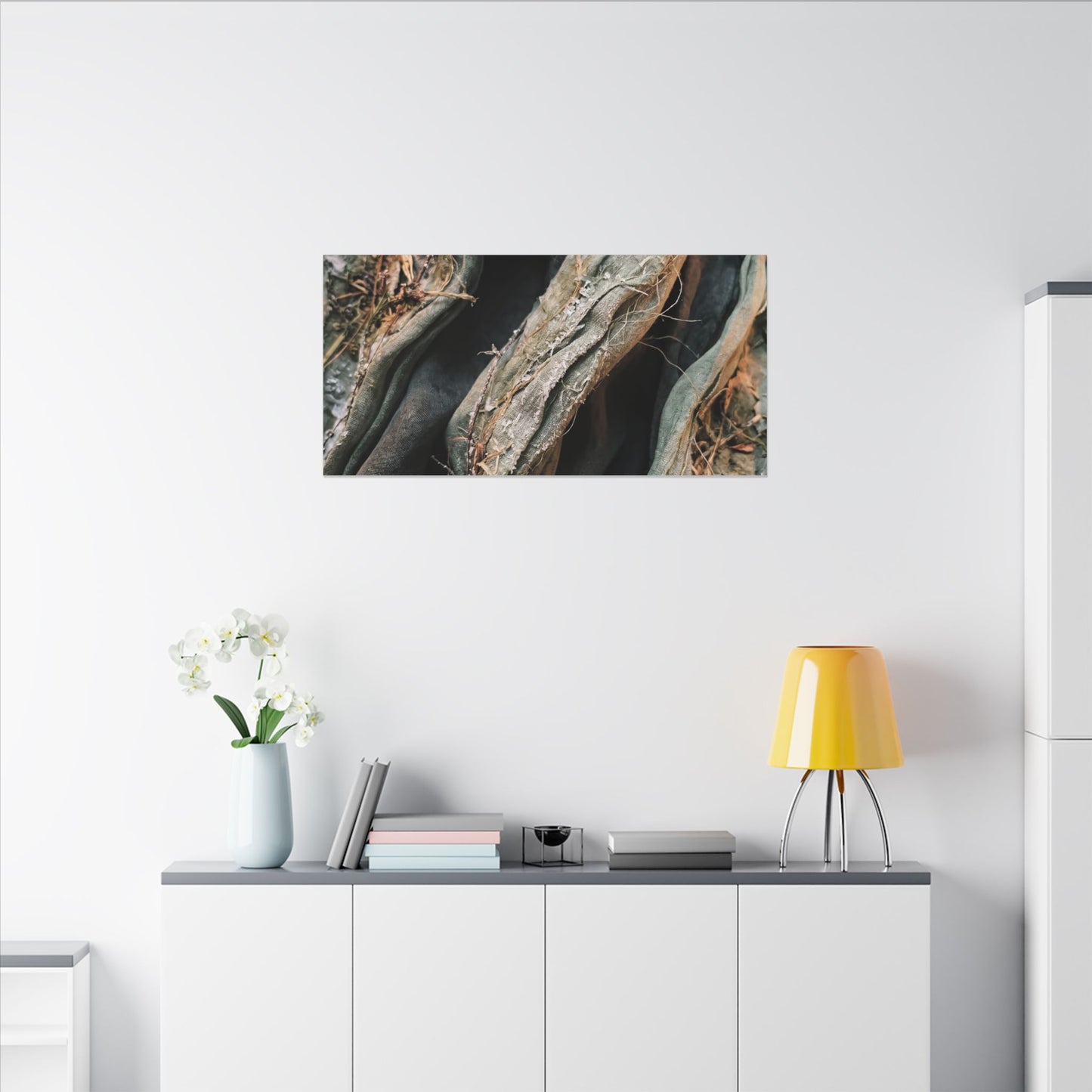 Silk Drape Winter Canvas Art | Japandi Cozy Design