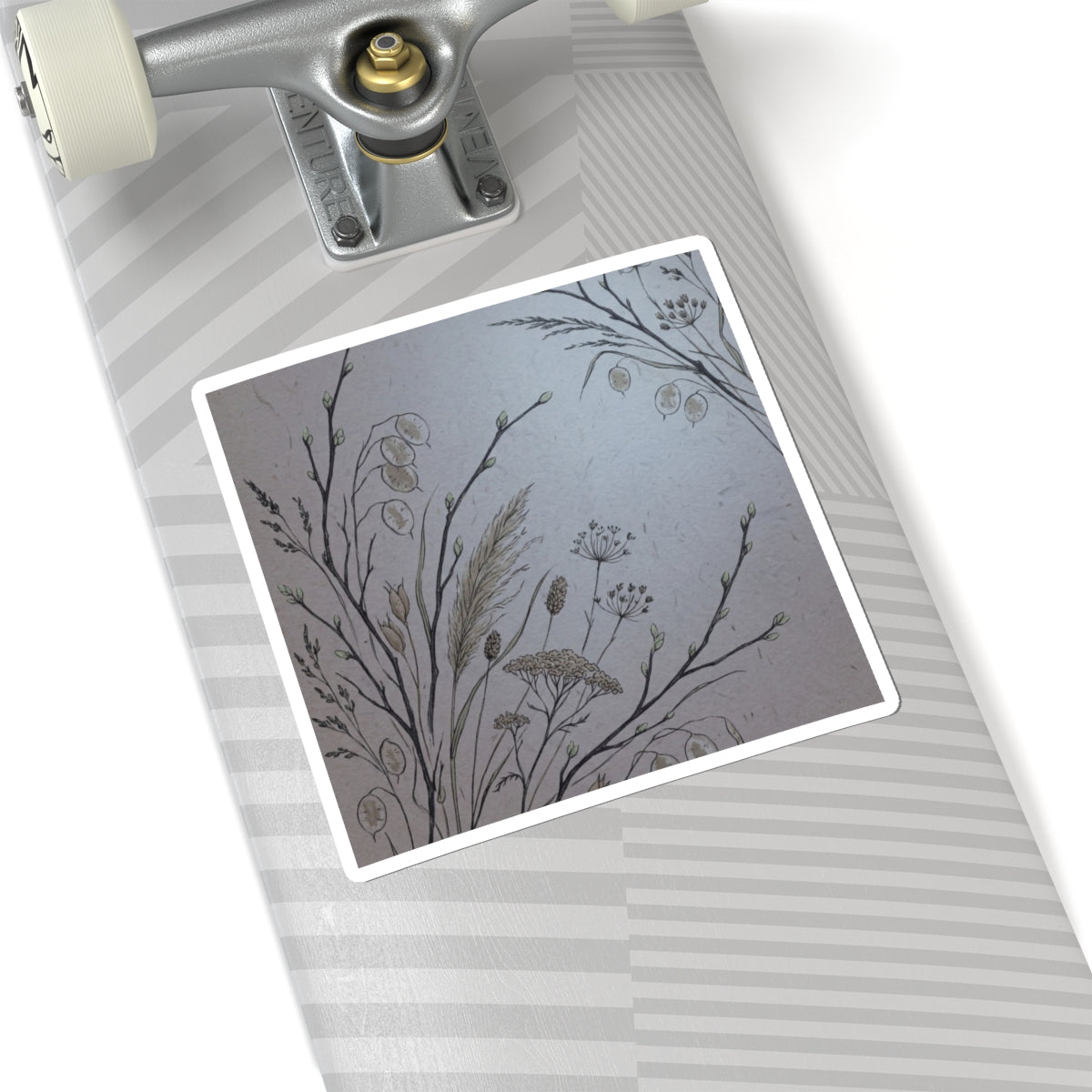 Moonlight Dried Flowers Sticker - Japandi Fukinsei Art Print