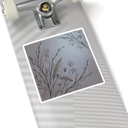 Moonlight Dried Flowers Sticker - Japandi Fukinsei Art Print