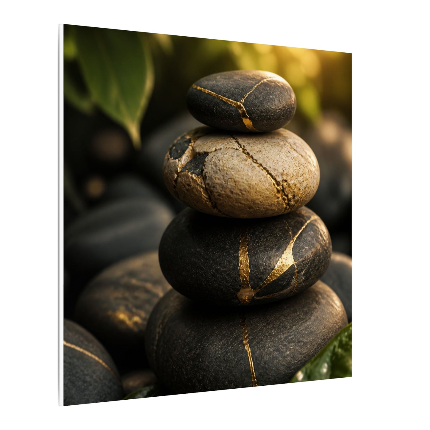 Summer River Stones Broken Beauty Canvas Art | Healing Decor