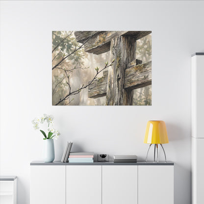 Torii Gate Spring Canvas Art | Japandi Neutral Design