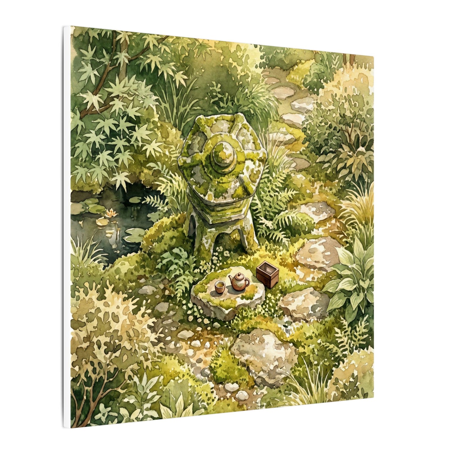 Datsuzoku Stone Lantern Canvas Art - Japandi Watercolor