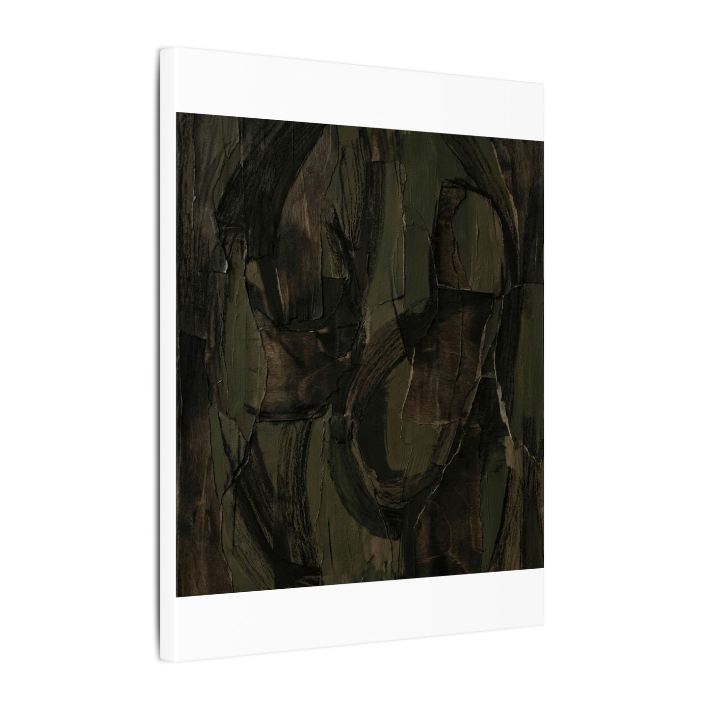 Mixed Media Dark Japandi Textured Canvas Art