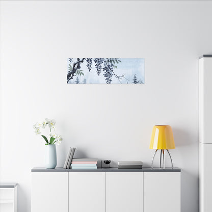 Seijaku Wisteria Canvas Art - Zen Sumi E