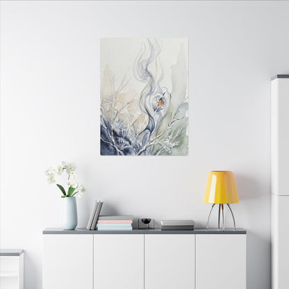 Earthy Incense Smoke Canvas Art - Watercolor Japandi
