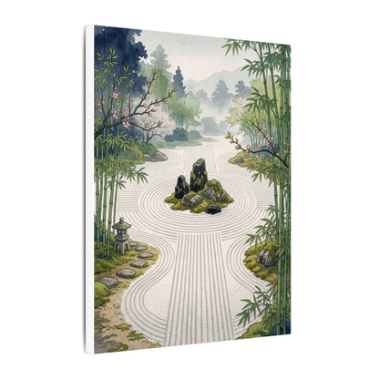 Tranquil Rock Garden Canvas Art - Ukiyo E Inspired Zen