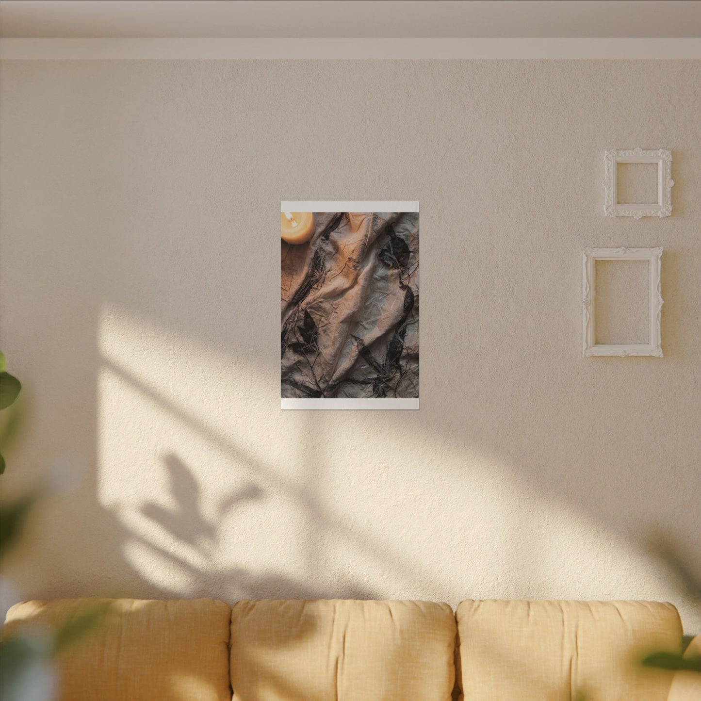 Candlelight Silk Drape Canvas Art - Japandi Mono No Aware