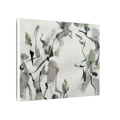 Zen Ink Brushstroke in Overcast | Sumi E Canvas Art