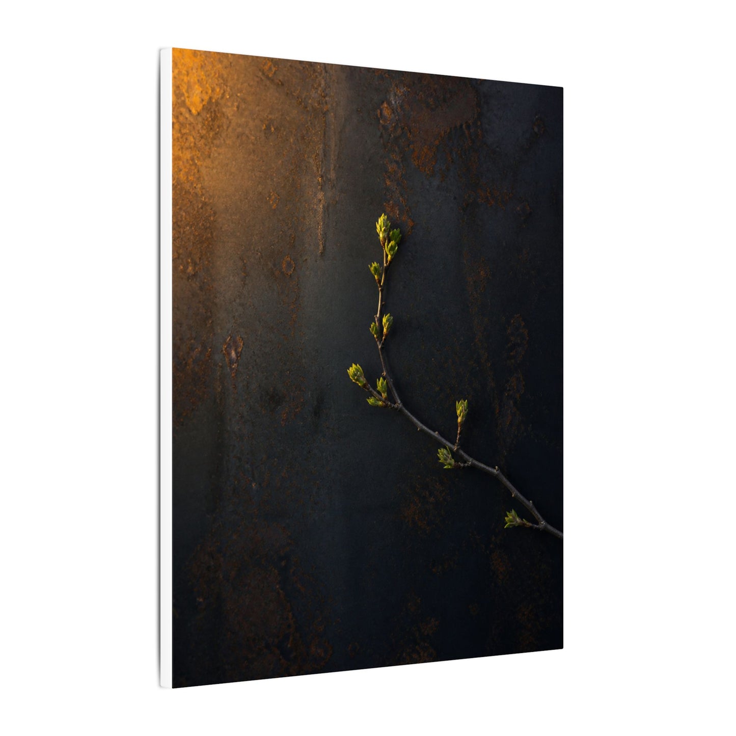 Dark Japandi Rust Patina in Golden Hour | Moody Minimal Canvas Art