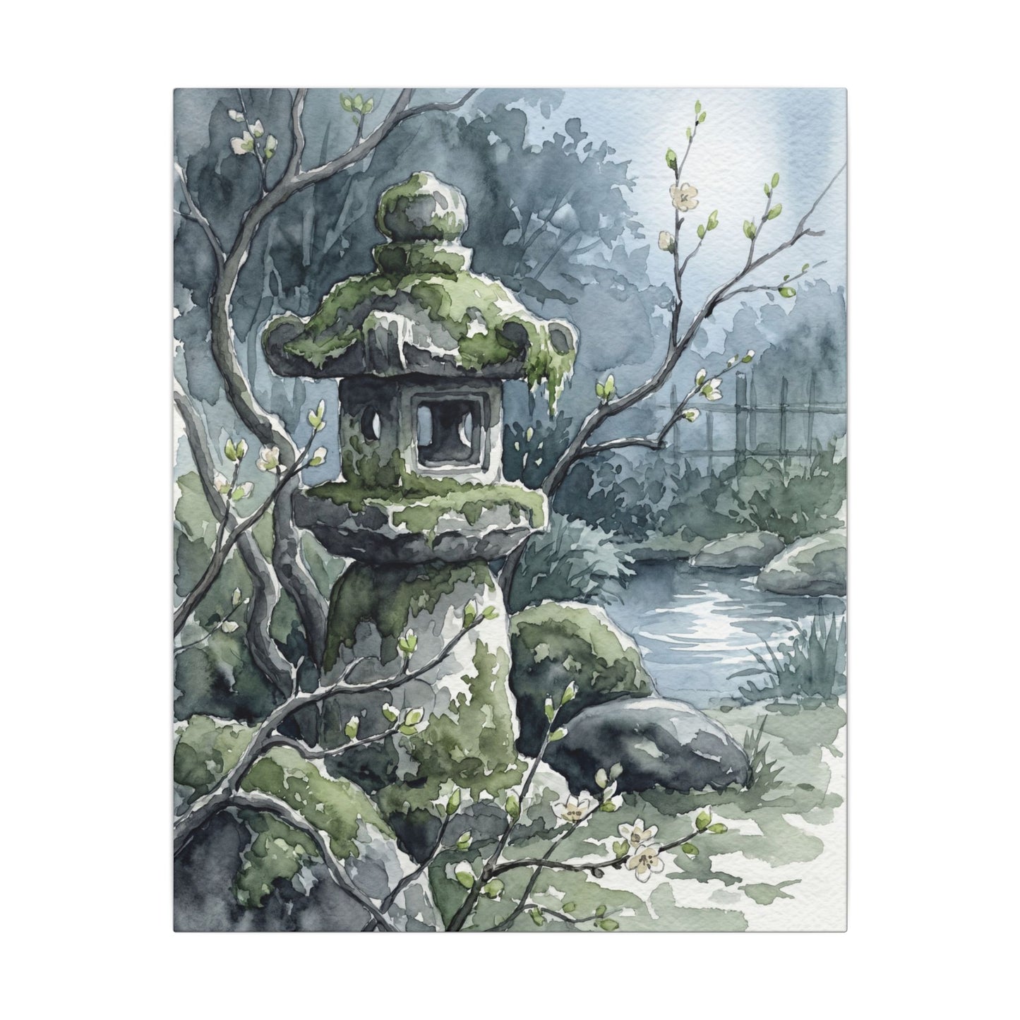 Moonlight Stone Lantern Canvas Art - Japandi Seijaku