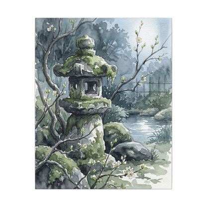 Moonlight Stone Lantern Canvas Art - Japandi Seijaku