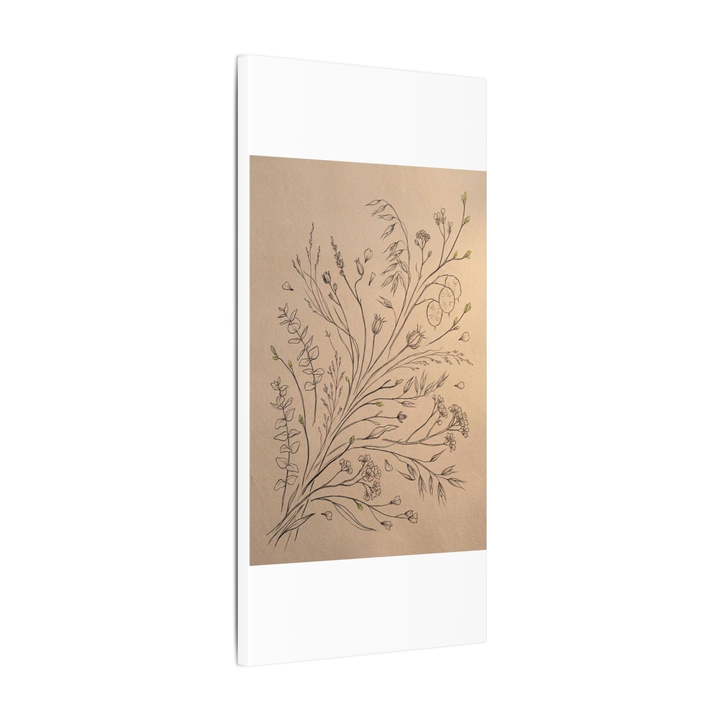 Dried Flowers Canvas Art | Spring Japandi Minimal Line Art
