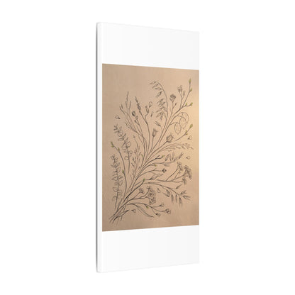 Dried Flowers Canvas Art | Spring Japandi Minimal Line Art