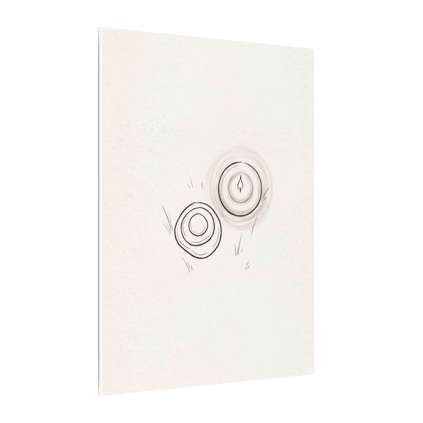 River Stones Canvas Art | Winter Japandi Minimal Line Art