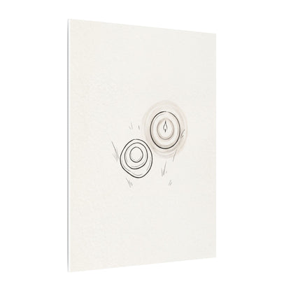 River Stones Canvas Art | Winter Japandi Minimal Line Art