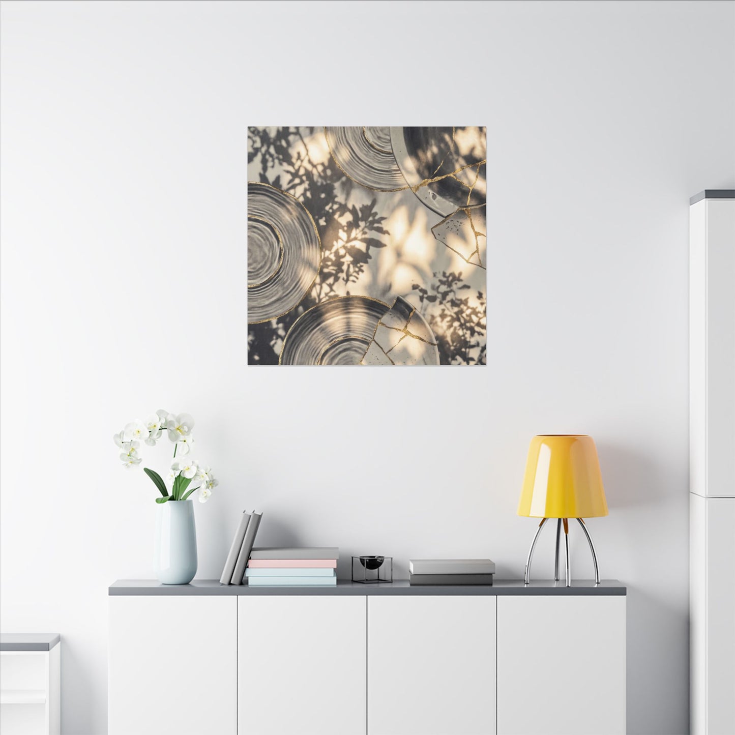 Healing Water Ripple Canvas Art - Gold Vein Kintsugi
