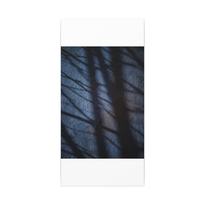 Dark Japandi Shadow Play in Moonlight | Moody Minimal Canvas Art