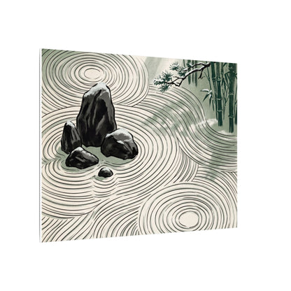 Shibui Rock Garden Canvas Art - Zen Ukiyo E Inspired