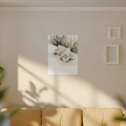 Paper Fold Watercolor Canvas Art | Warm Japandi Art