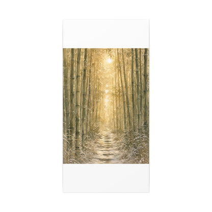 Bamboo Grove Winter Canvas Art | Japandi Elegant Design