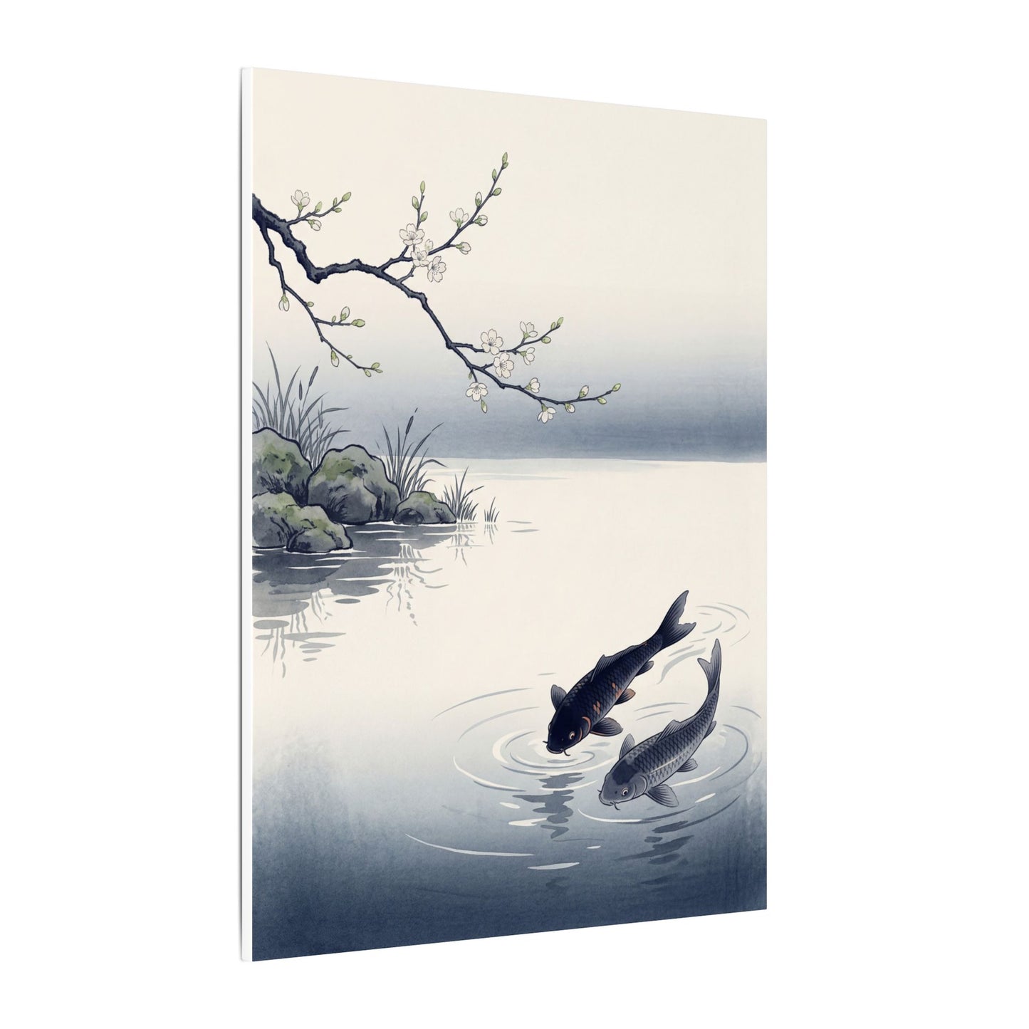 Ma Koi Pond Canvas Art - Zen Ukiyo E Inspired