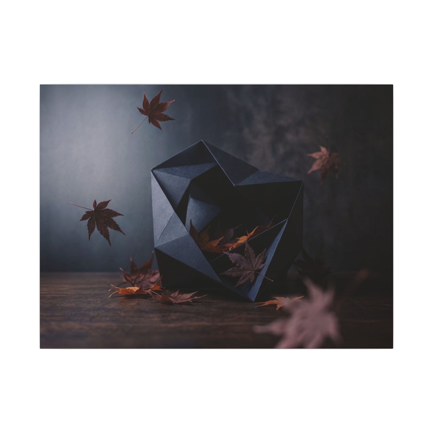 Dark Japandi Paper Fold in Dawn | Shadow Zen Canvas Art