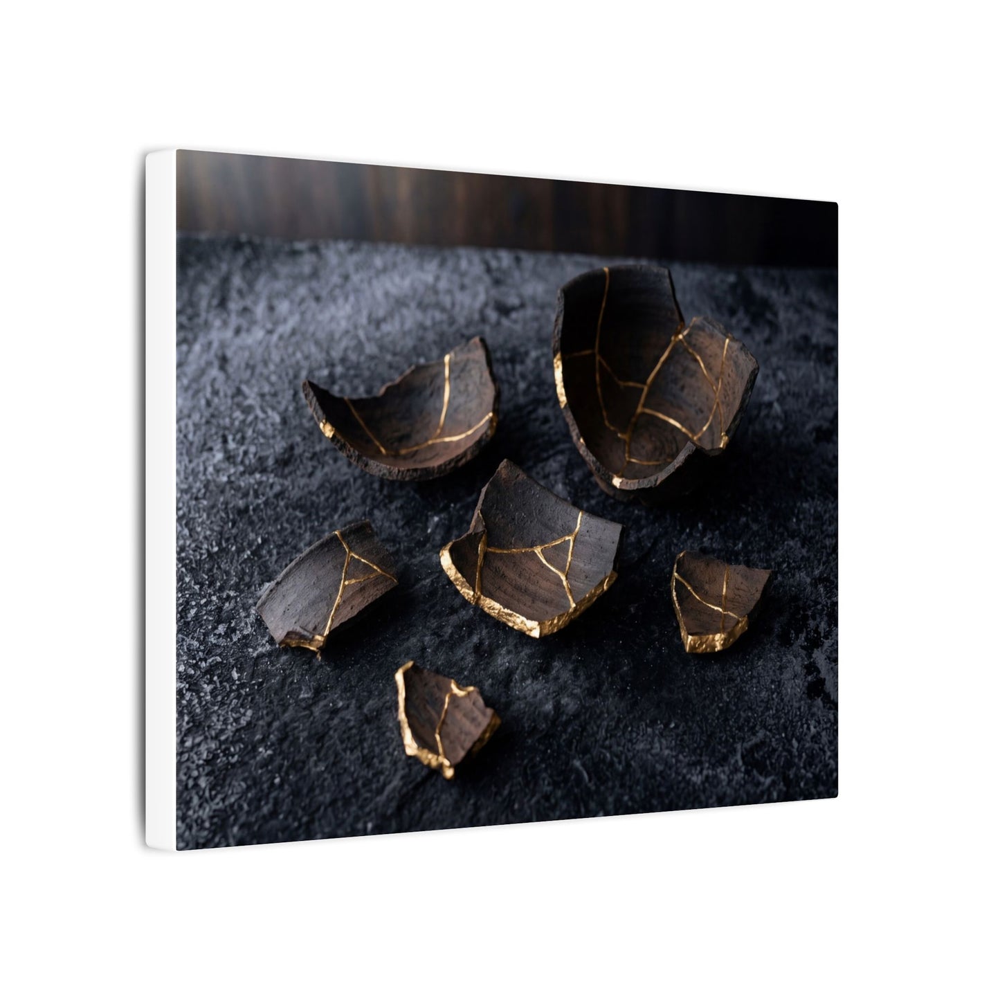Winter Broken Pottery Shadow Zen Canvas Art | Bold Decor