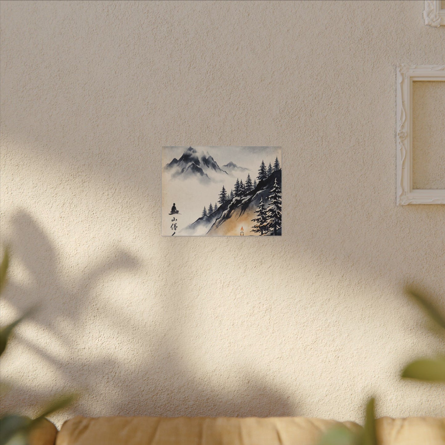 Mountain Mist Canvas Art | Winter Zen Ukiyo E Inspired Art