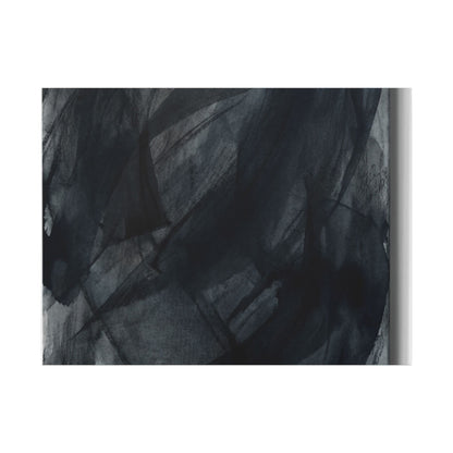 Deep Tones Dark Japandi Charcoal Canvas Art