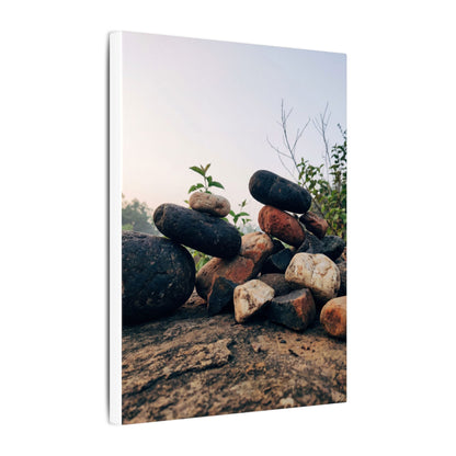 River Stones Canvas Art | Spring Kintsugi Broken Beauty Art