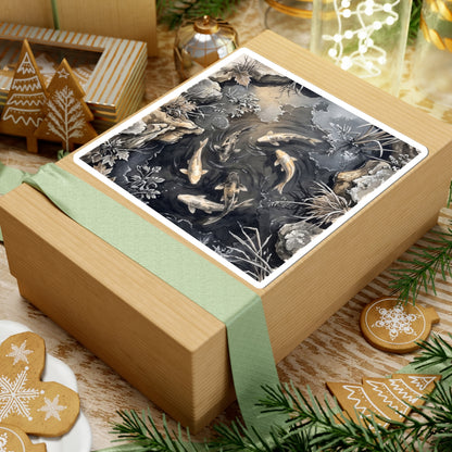 Japandi Koi Pond in Golden Hour | Japanese Pattern Sticker